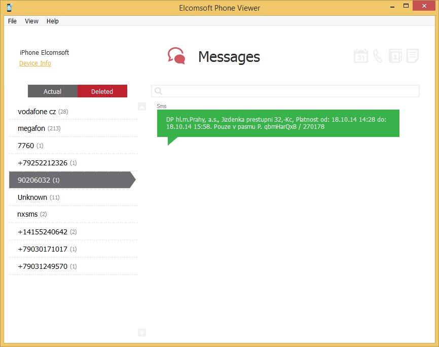 Elcomsoft Phone Viewer: Messages